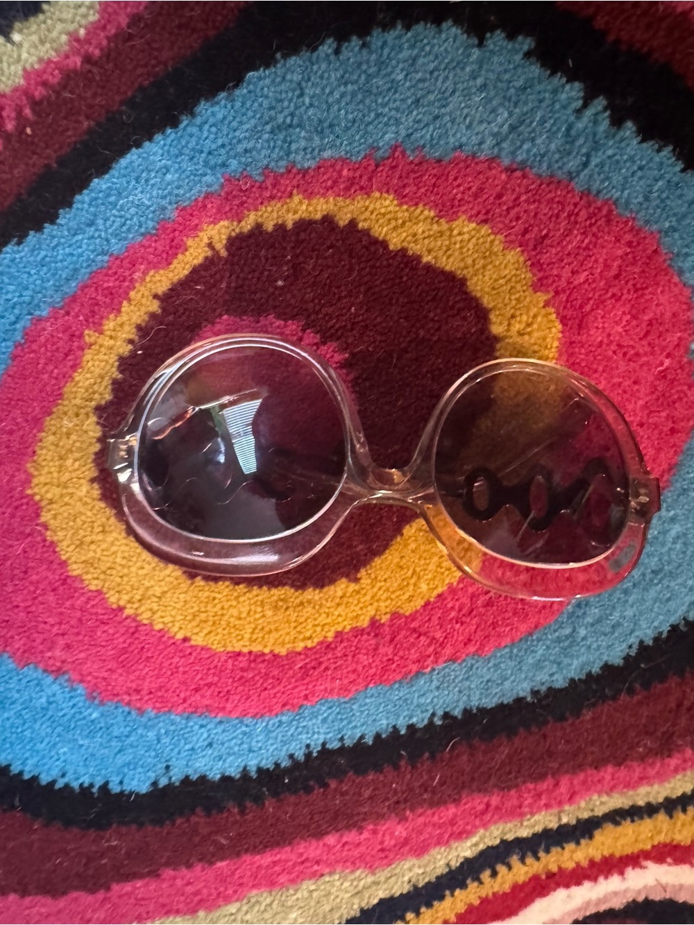 Emilio Pucci Clear Oversized Round Sunglasses with Gradient Lenses